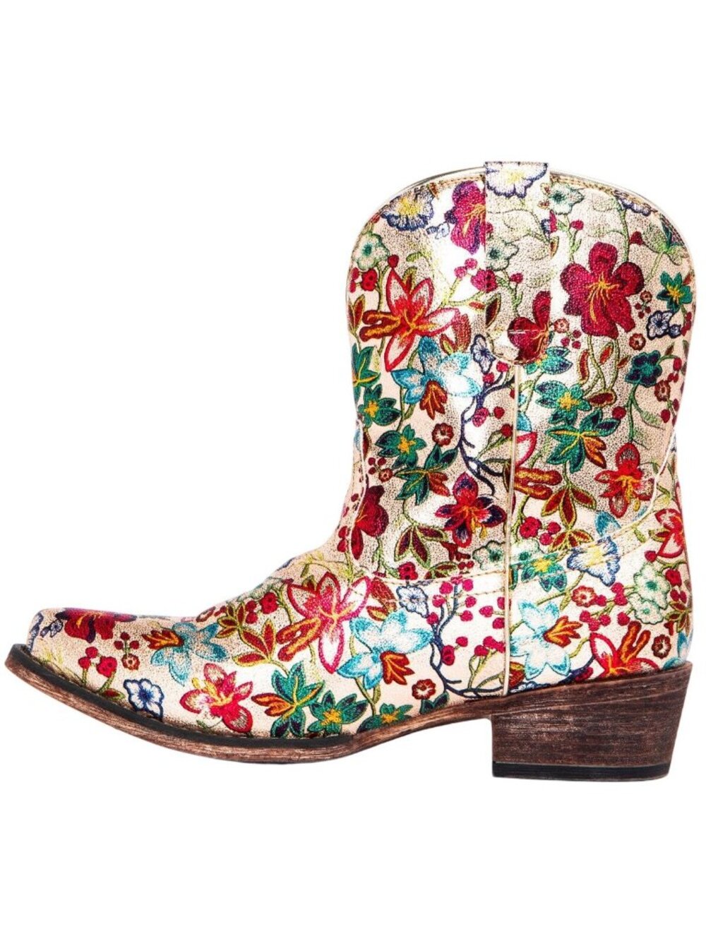 Roper Ingrid Snip Toe Floral Western Booties Size 8 New With Tags - Picture 8 of 16
